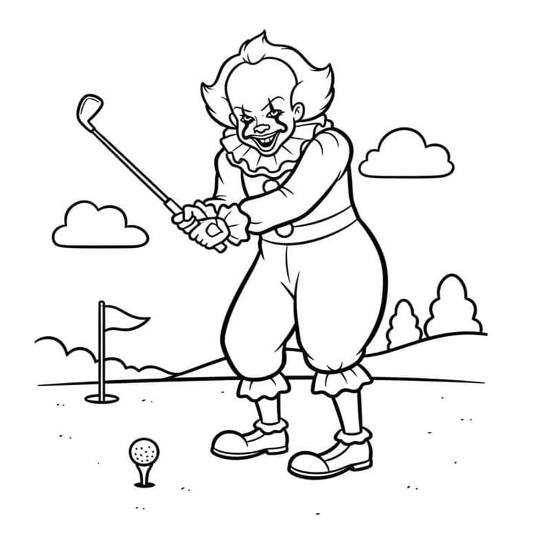 Fise de colorat cu Desenează Pennywise gratuit