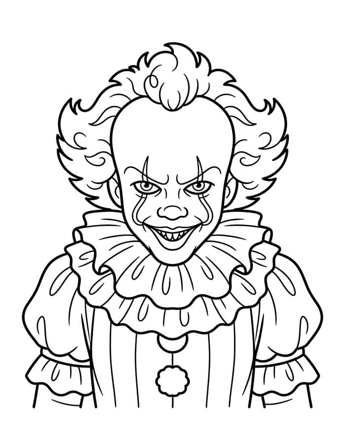 Fise de colorat cu Desenează Pennywise imprimabil bazic