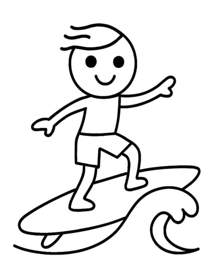 Fise de colorat cu Desenează Surfing gratuit