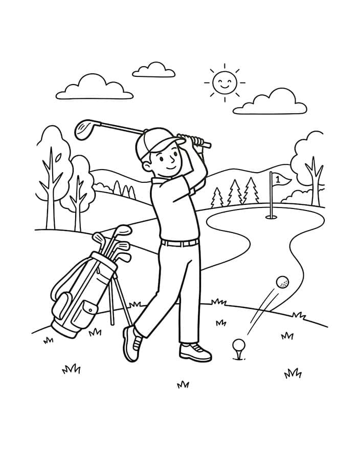 Fise de colorat cu Golf gratuit