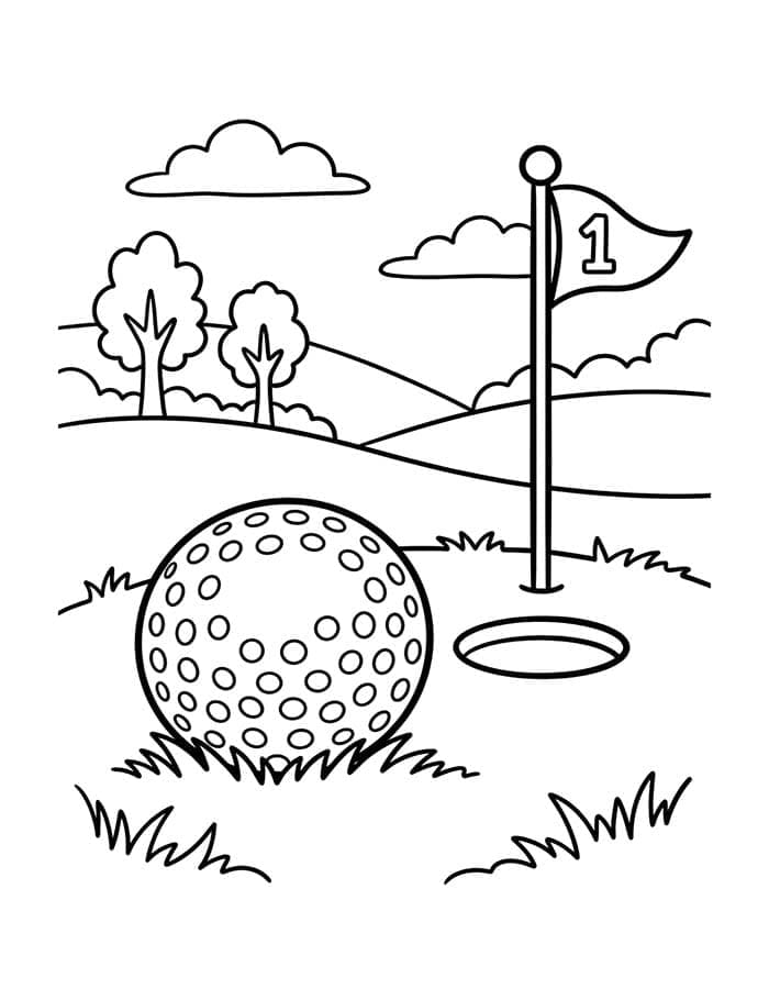 Fise de colorat cu Golf imprimabil pentru copii