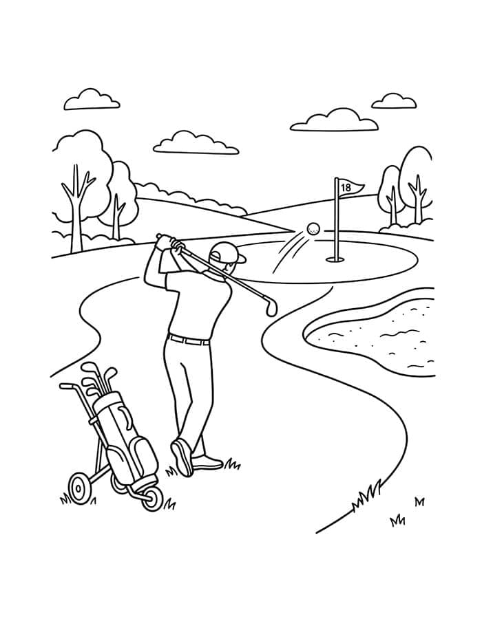 Fise de colorat cu Golf imprimabil