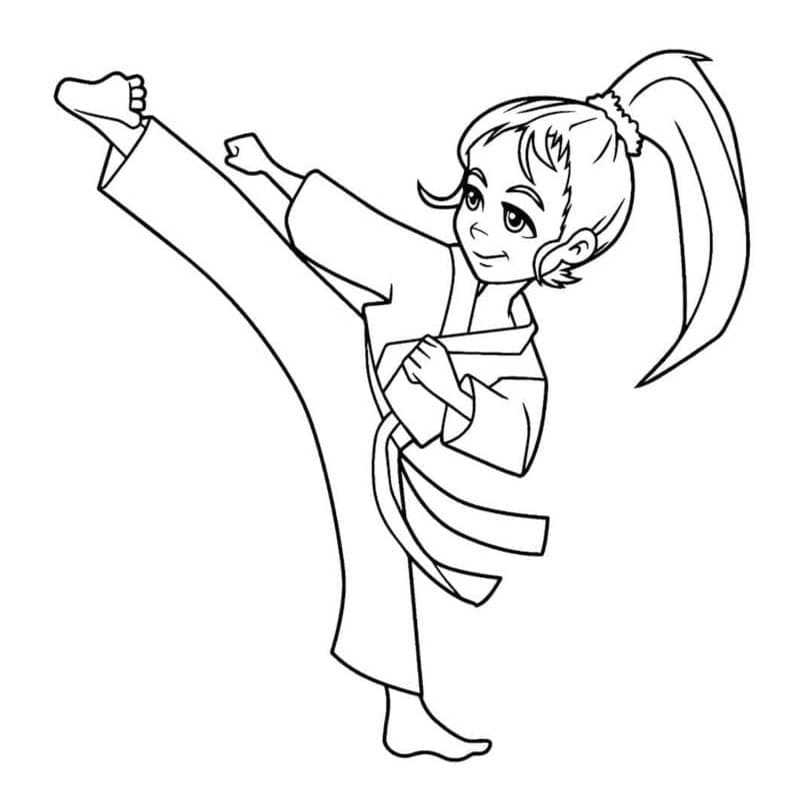 Fise de colorat cu Karate gratuit bazic
