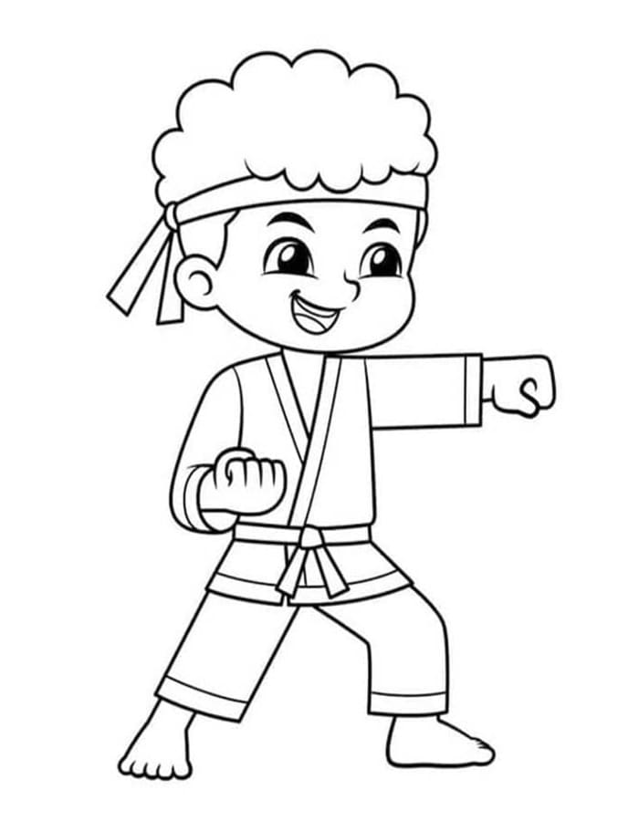 Fise de colorat cu Karate gratuit
