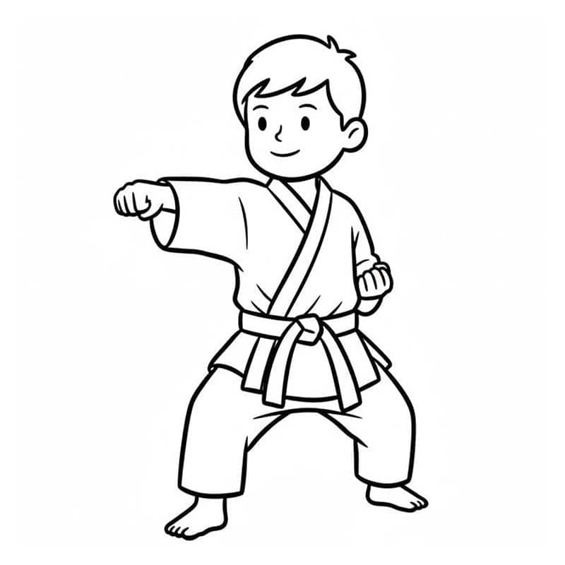 Fise de colorat cu Karate imprimabil bazic