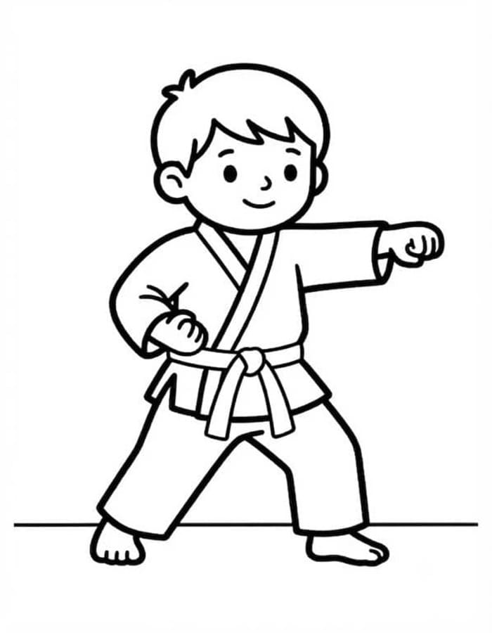Fise de colorat cu Karate imprimabil pentru copii