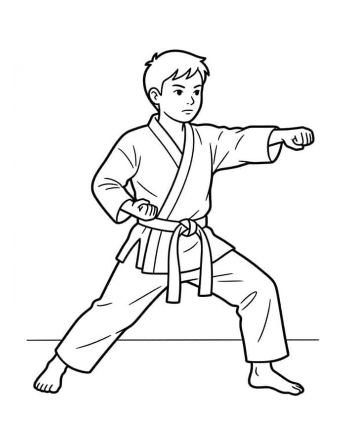 Fise de colorat cu Karate imprimabil