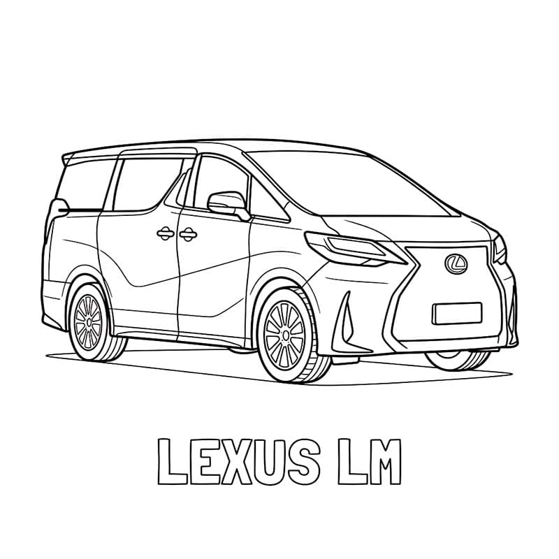 Fise de colorat cu Lexus gratuit simplu