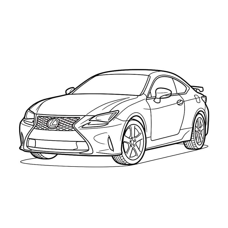 Fise de colorat cu Lexus imprimabil gratuit simplu