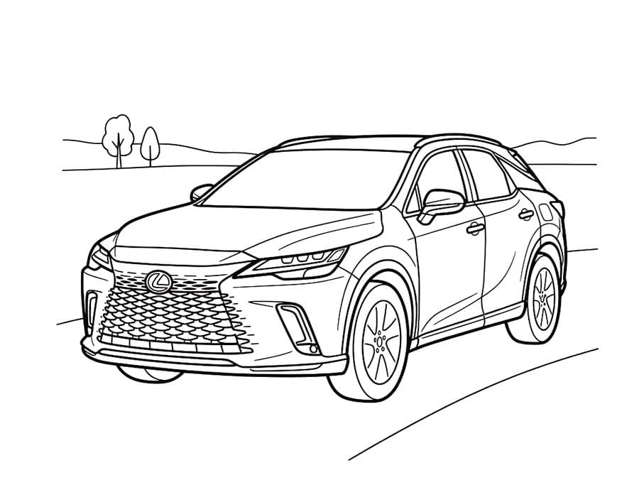 Fise de colorat cu Lexus imprimabil gratuit uşor
