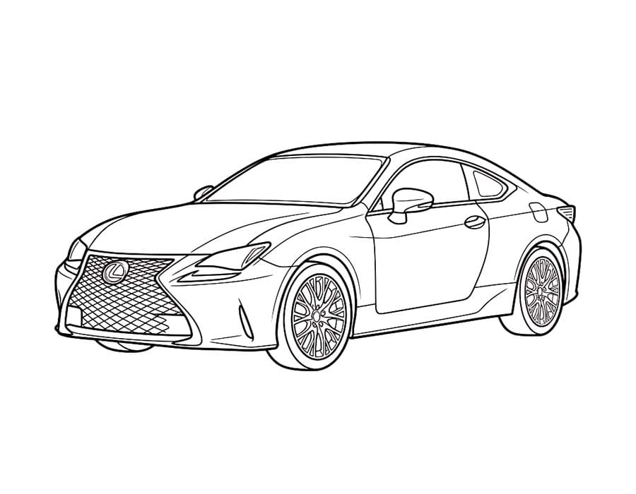 Fise de colorat cu Lexus imprimabil simplu