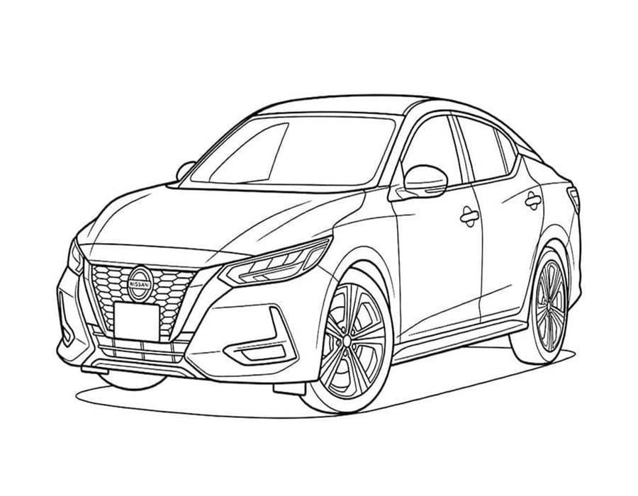 Fise de colorat cu Nissan bazic la copii