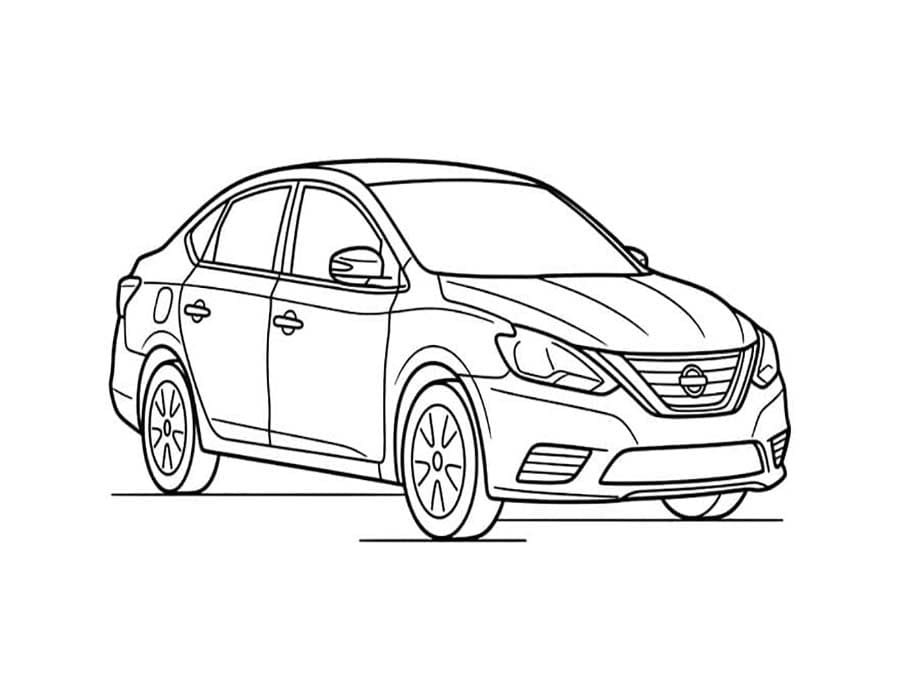 Fise de colorat cu Nissan gratuit simplu