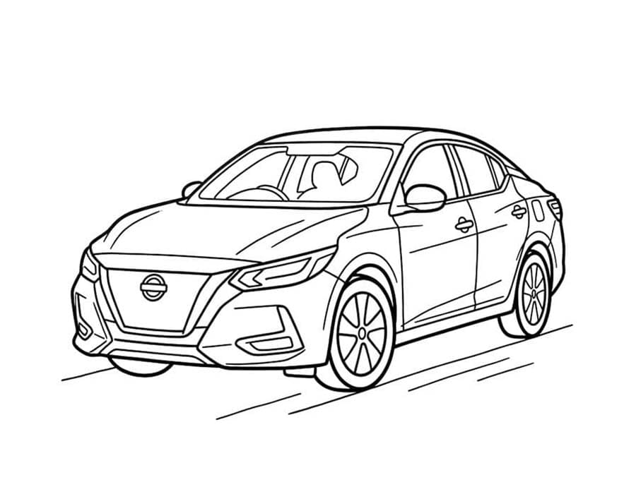 Fise de colorat cu Nissan imprimabil simplu