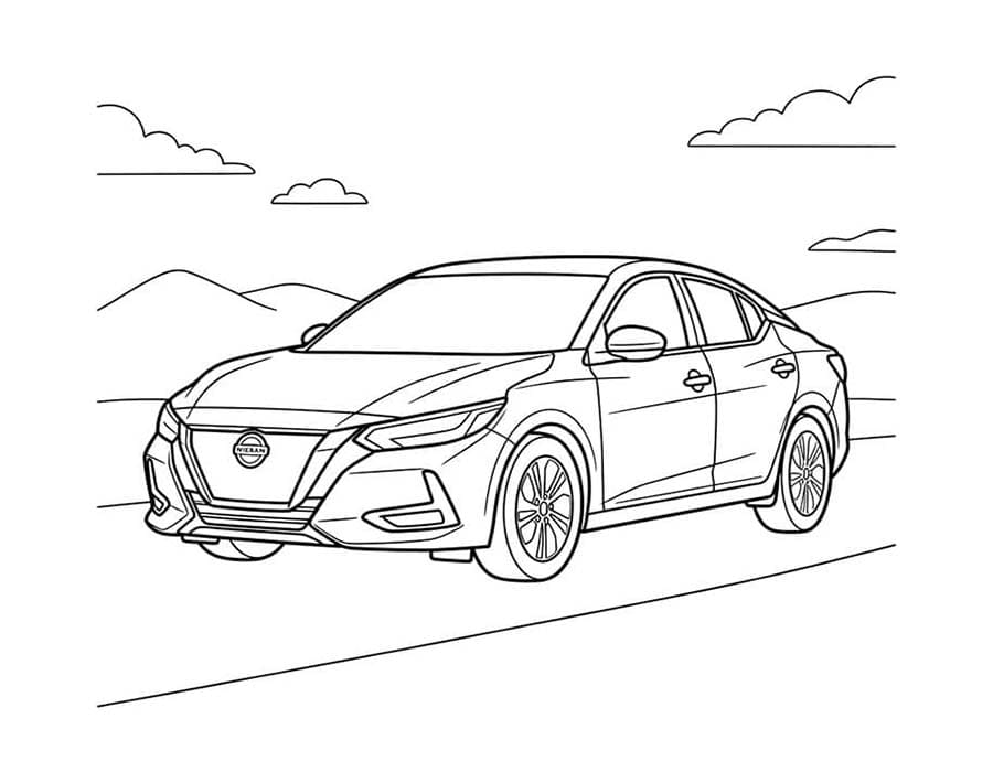 Fise de colorat cu Nissan pentru copii