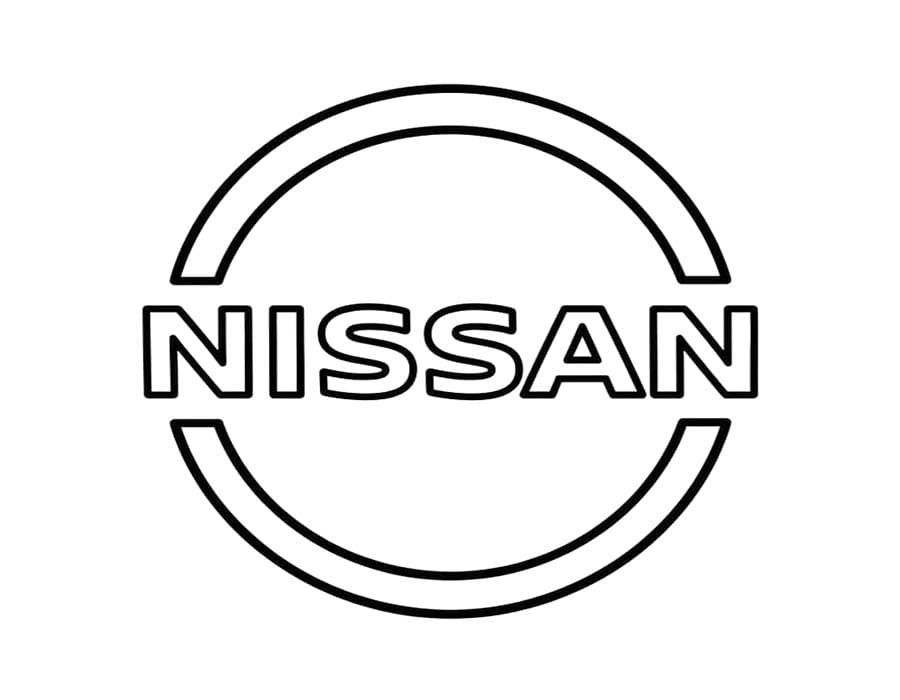 Fise de colorat cu Nissan simplu la copii