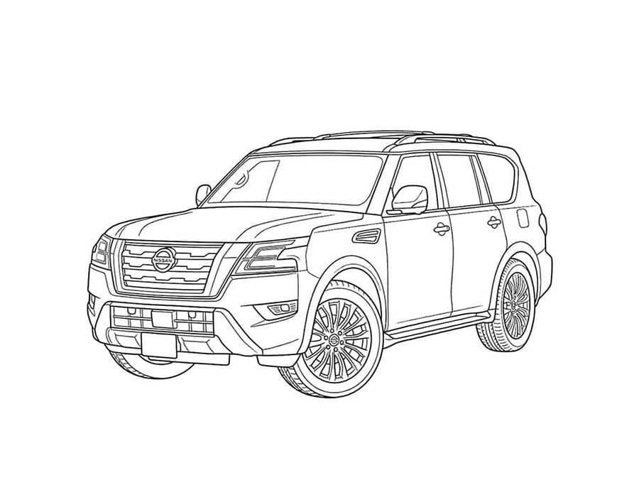 Fise de colorat cu Nissan uşor la copii