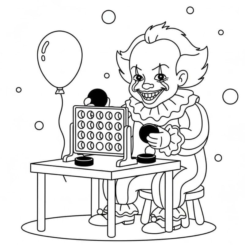Fise de colorat cu Pennywise gratuit bazic