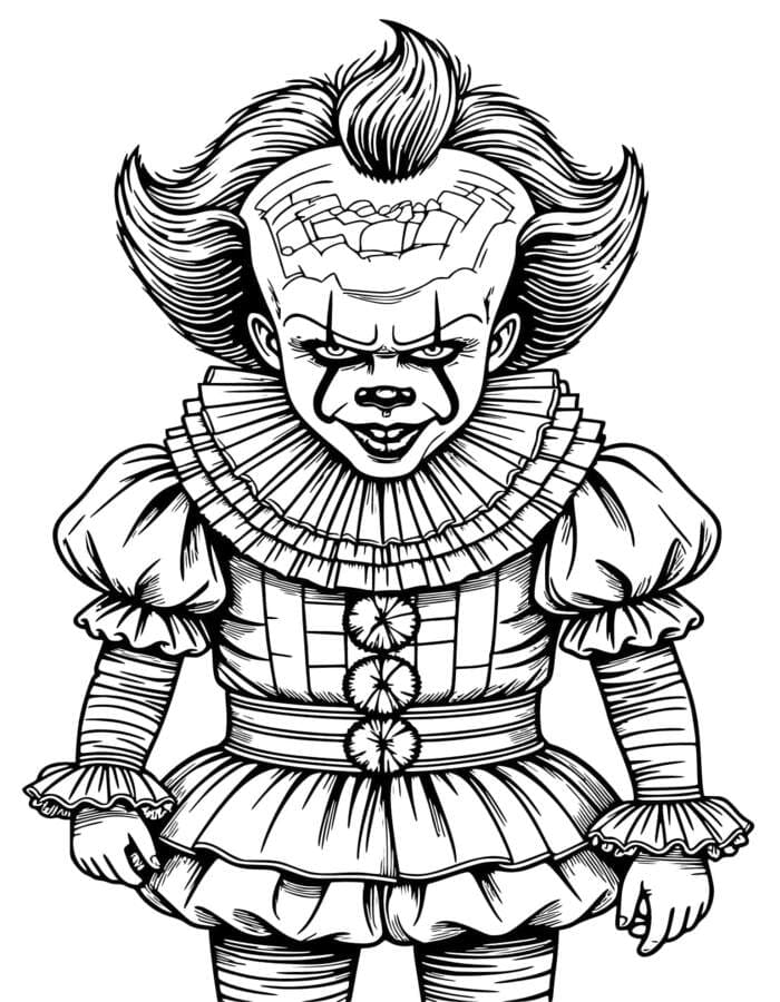 Fise de colorat cu Pennywise gratuit
