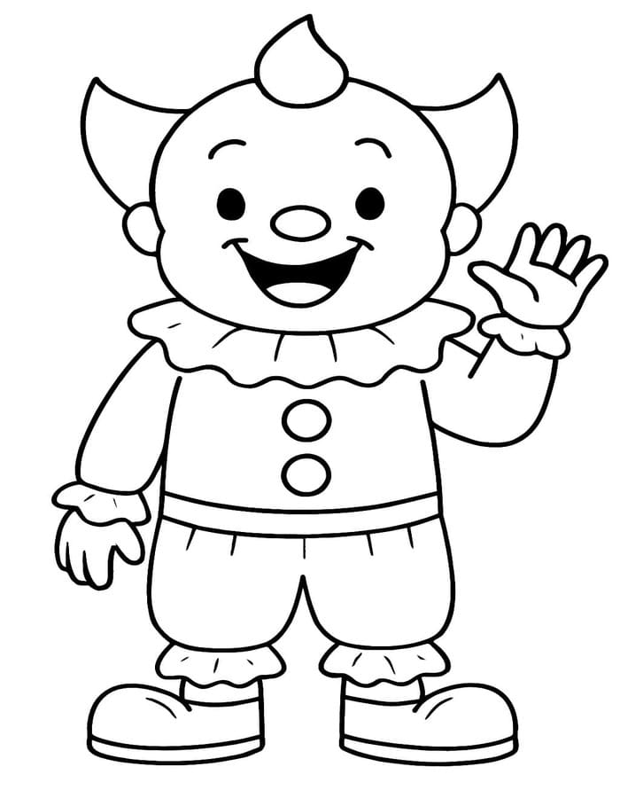 Fise de colorat cu Pennywise imprimabil gratuit simplu