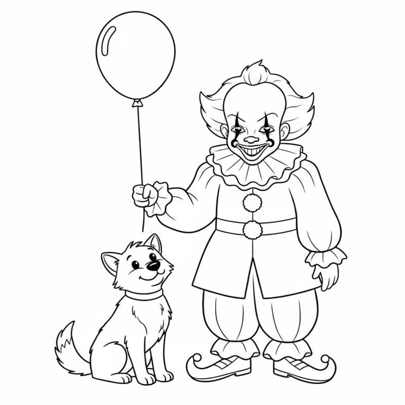 Fise de colorat cu Pennywise imprimabil pentru copii