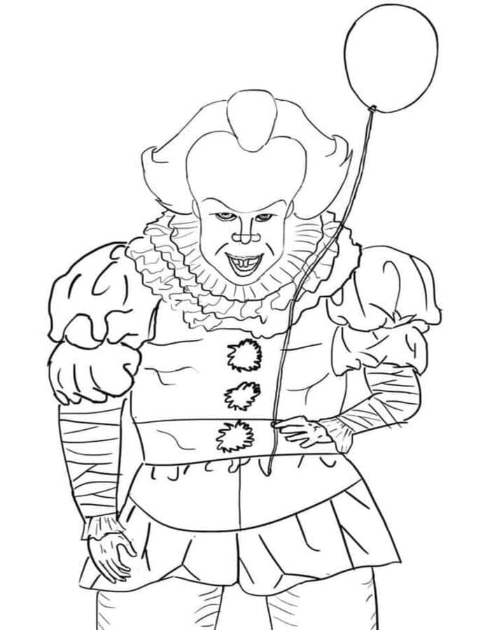 Fise de colorat cu Pennywise imprimabil uşor
