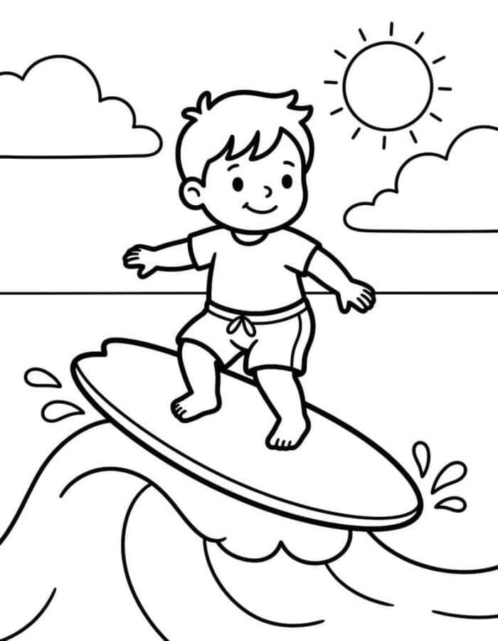 Planse de colorat cu Surfing